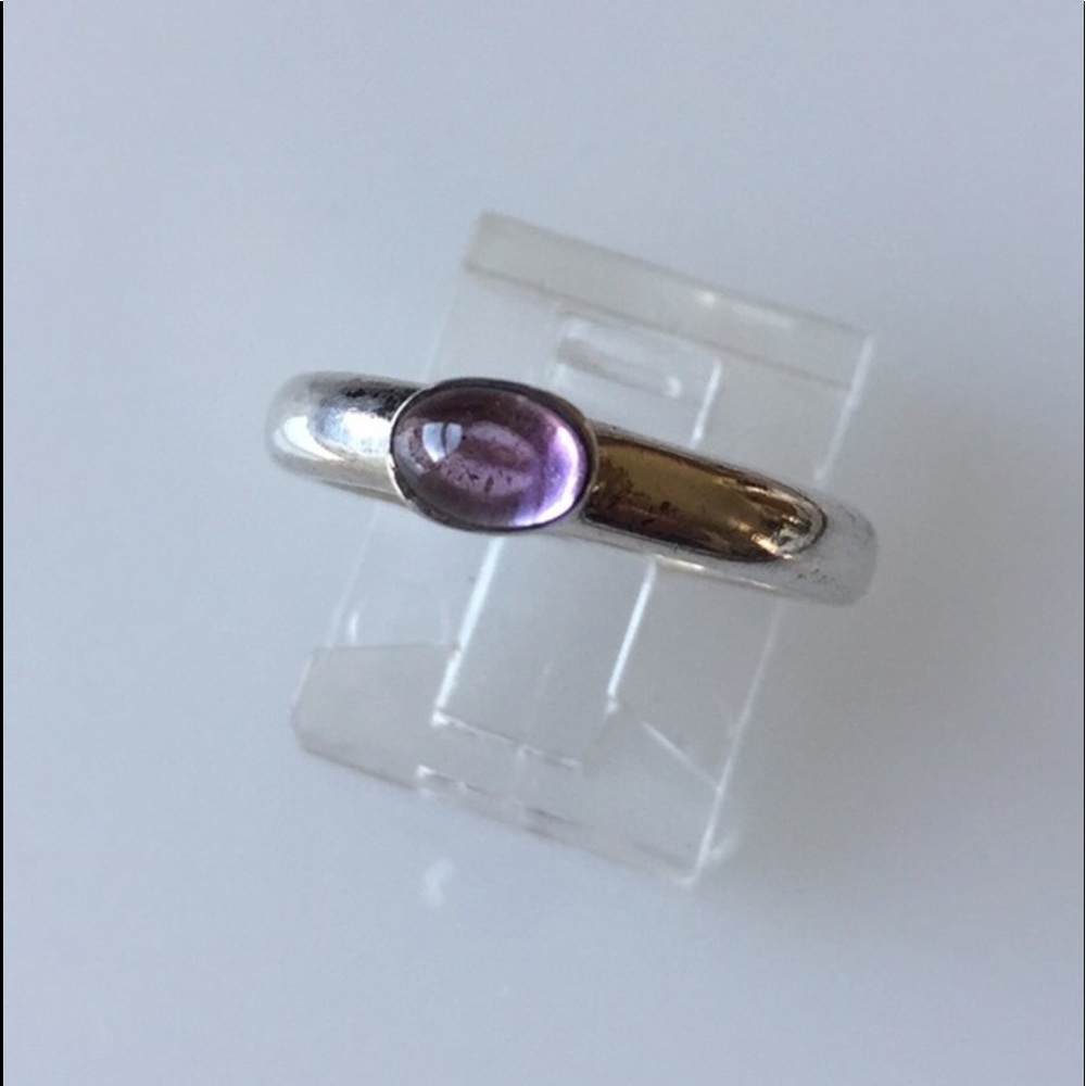 Artisan Sterling Stackable Amethyst Ring - image 1